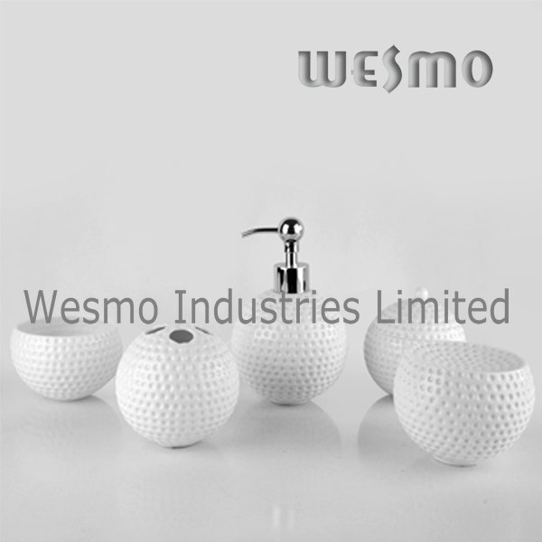 Golf Ball Shape Porcelain Bathroom Accessories Set (WBC0598A)