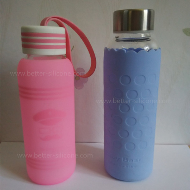 Customized Molded Best Silicone Glass Water Drinking Bottle Sleeve