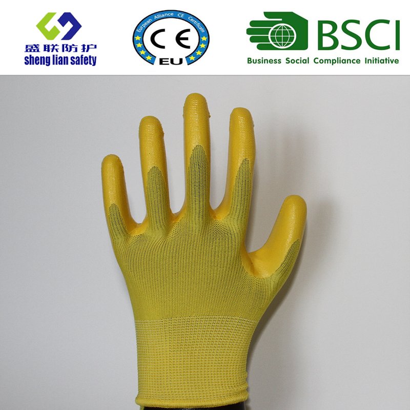 Polyester Shell with Nitrile Coated Work Gloves (SL-N105)