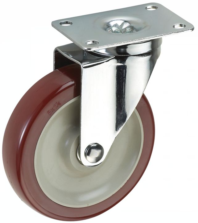 Biaxial Middle-Size Bordeaux PVC Caster