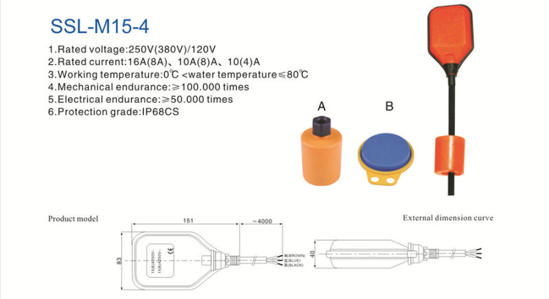 Water Level Float Switch M15-4