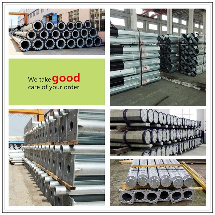 Powder Coating 12m Galvanized Pole Fasctory