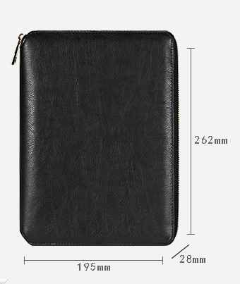 PU Material Zipper New Design Brown Loose Leaf Notebooks Stationery Notebook