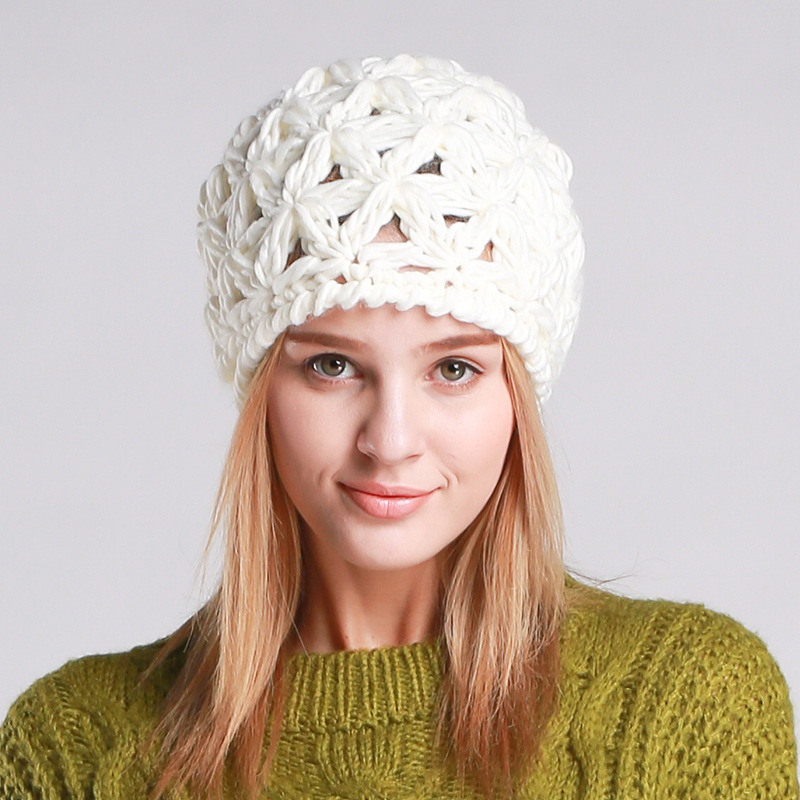 Womens Hand Made Winter Warm Knitted Twisted Cable POM POM Caps Hat Braided Beanie (HW135)