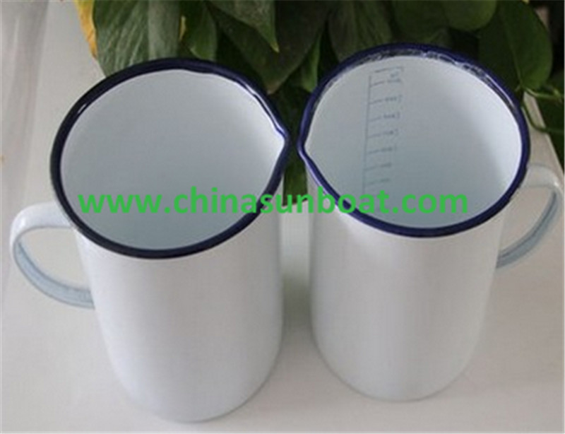 Sunboat Degree Scale Cup Baking Enamel Cup Enamel Milk Cup Tableware Kitchenware/ Kitchen Appliance