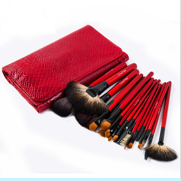 Professional Goat Hair Cosmetic Makeup Brushes 21PCS for Eyebrow Blending