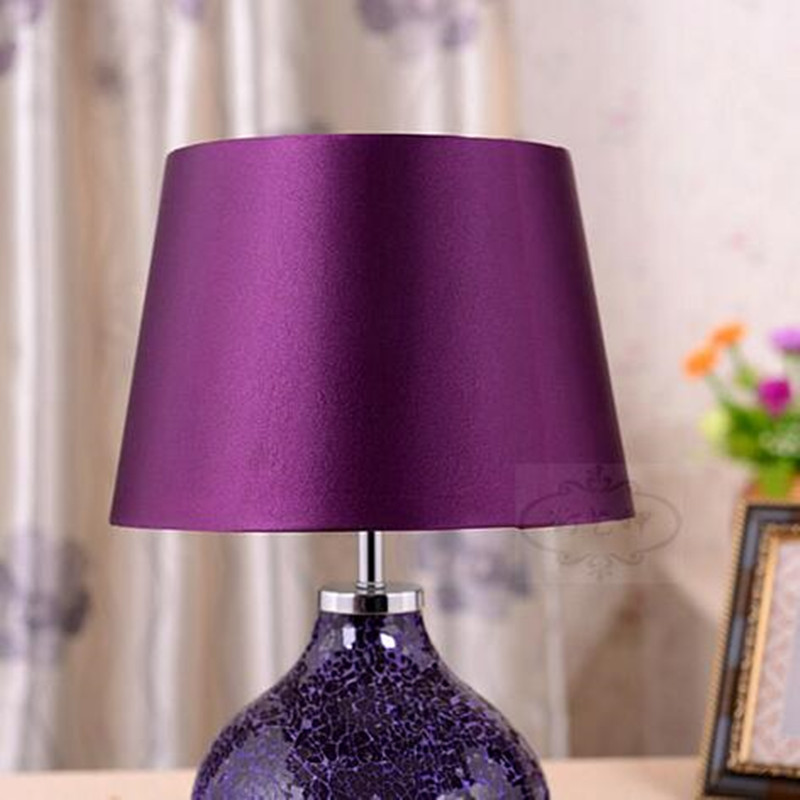 European Hotel Decorative Purple Ceramic Desk Lamp Table Lamp