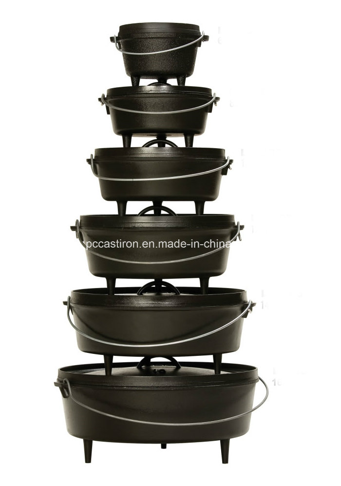 Preseasoned Cast Iron Outdoor BBQ Camping Set with Tripod