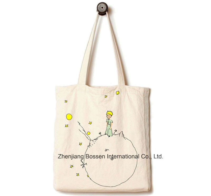 OEM Produce Customized Logo Printed Promotional Cotton Canvas Tote Beach Handbag