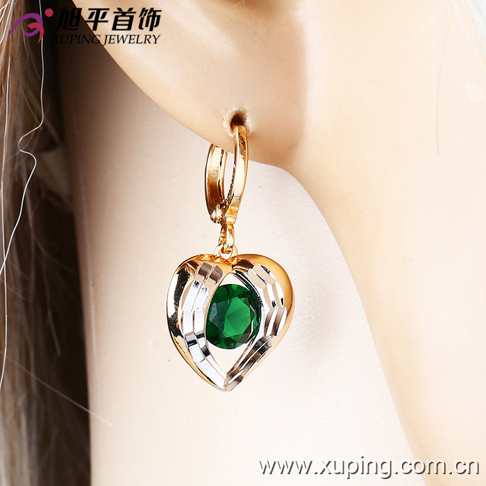 Fashion Elegant Hot Sales Heart-Shaped CZ Multicolor Imitation Jewelry Eardrop Earring-28336