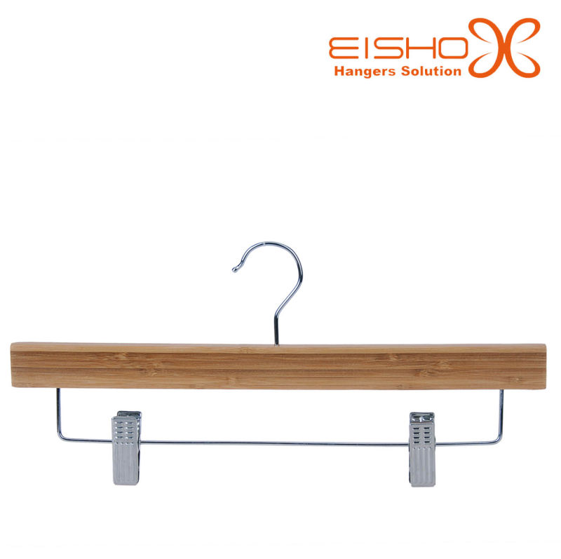 Wholesale Bamboo Pant Hanger with Clips (MB02)