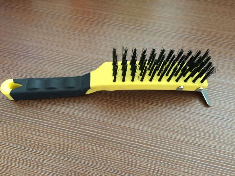 11 Inch Two Colour Plastic Handle Steel Wire Brush (YY-538)