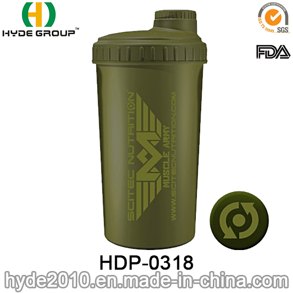 700ml Customized Protein Shaker Bottle, Plastic Powder Shaker Water Bottle (HDP-0318)