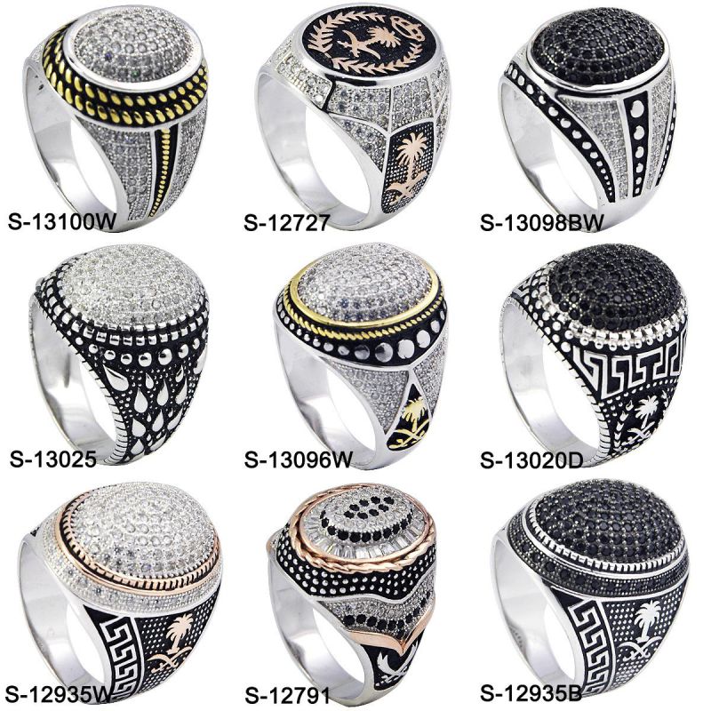 2016 Fashion Jewelry 925 Silver Micro Setting Men Ring (S-13103)