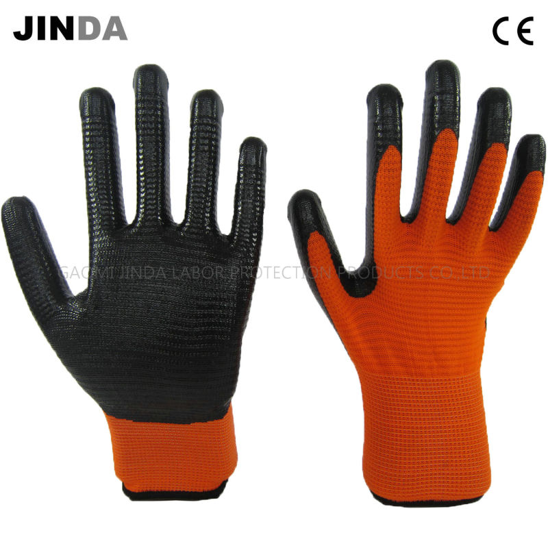 Nitrile Coated Zebra-Stripe Labor Protective Work Gloves (U201)