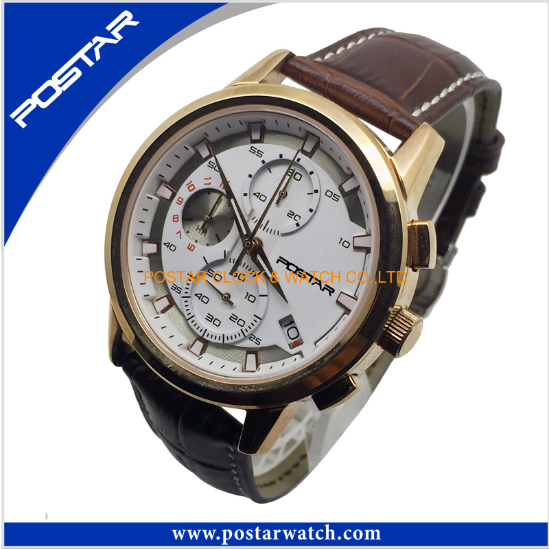 Fashion Watch Men Quartz Waterproof Leather Watch