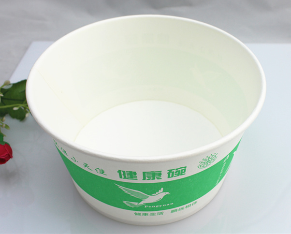 Customized Printing PE Coated Disposable Paper Soup Bowls with Lids