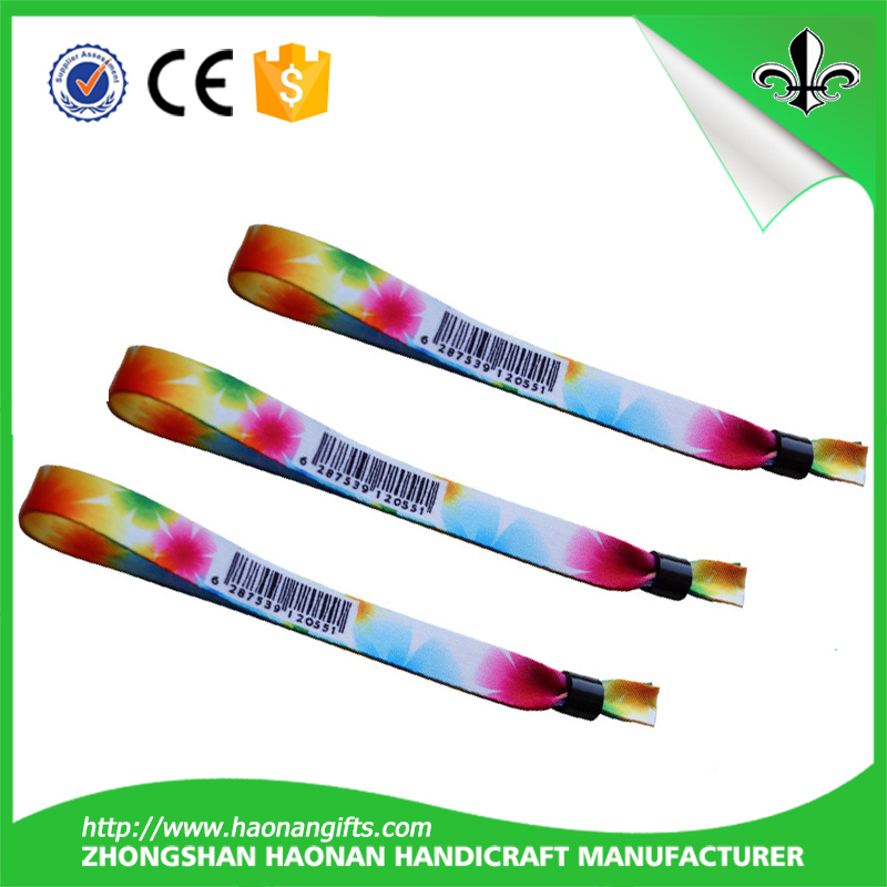 One Time Use Lock for Woven Custom Fabric Wristband