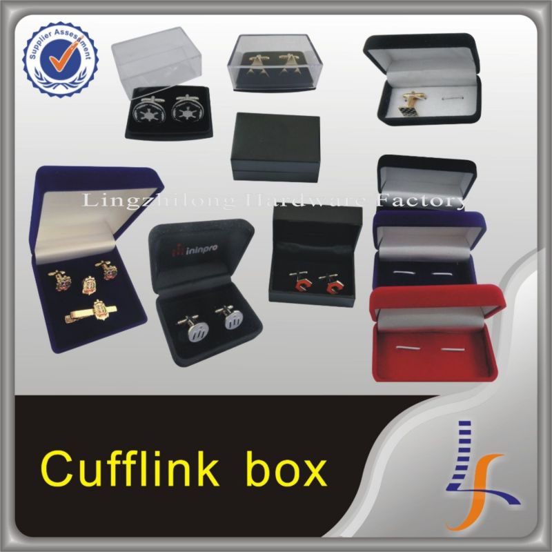 Glass Top Black Cufflinks Jewelry Display Case Box