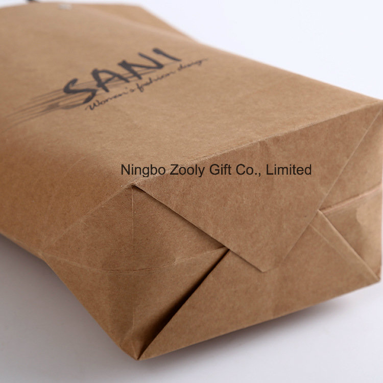 Custom Logo Printing Quality Recycled Brown Kraft Paper Carrier Bags