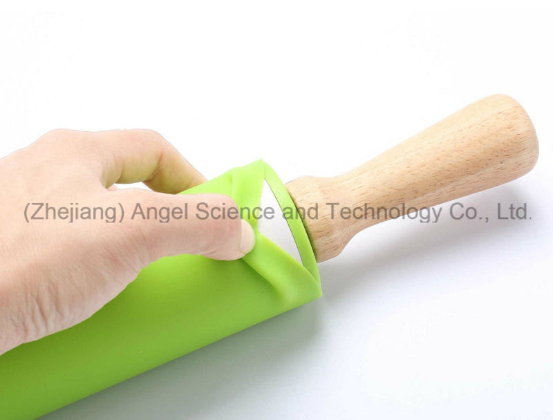 Cake Paste Dough Baking Flour Wood Rolling Pin with Silicone Sk35 (M)