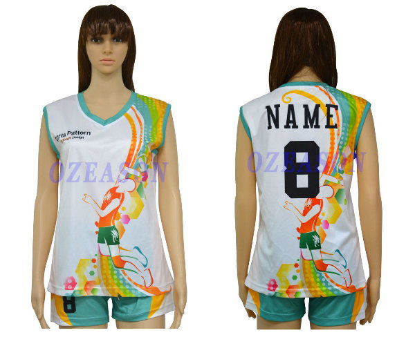 Wholesale Cheap OEM Custom Sublimation Printed Womens Mens Volleyball Jerseys