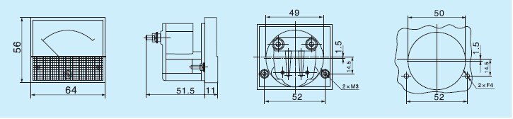 85L1-Hz Mounted Analog Frequency Meter