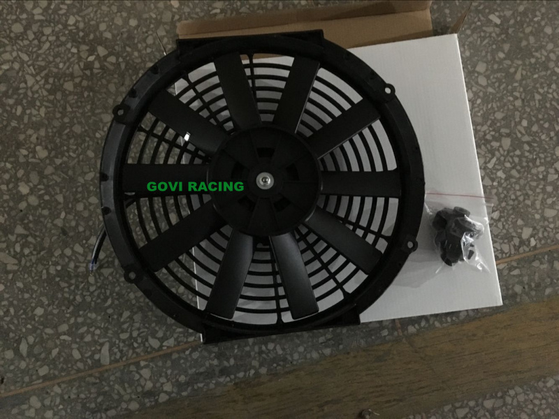 12inch Universal Slim Car Radiators Electric Fan Cooling Fans Black