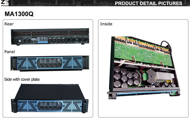 Zsound MA1300Q PRO Audio 4 Channels Power AMPS