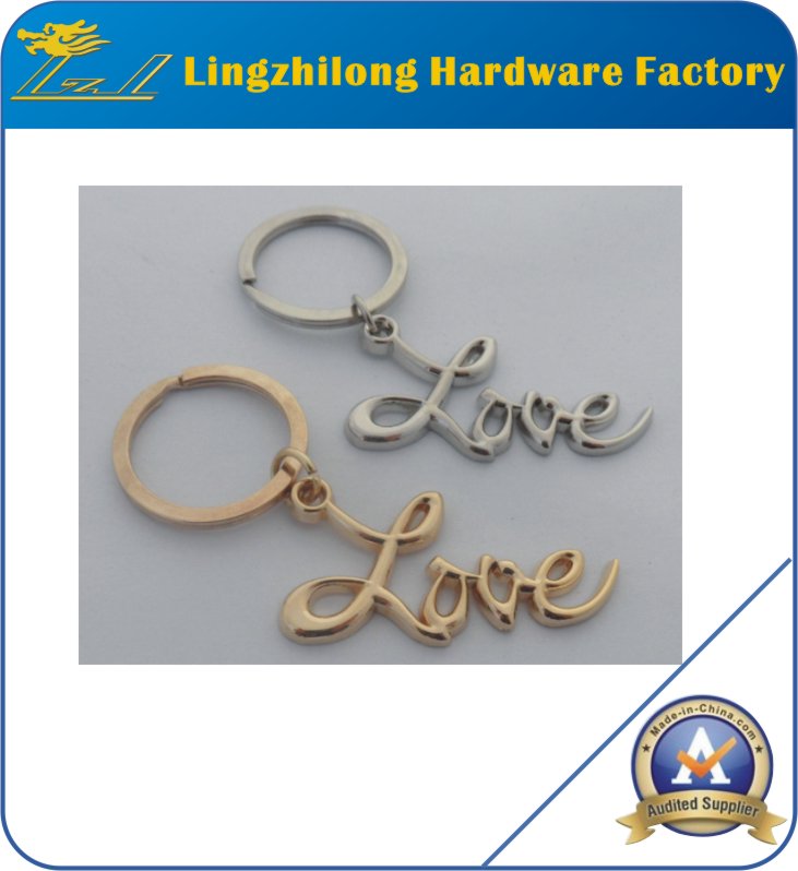 Gold Nickel Plating Love Letter Keychain