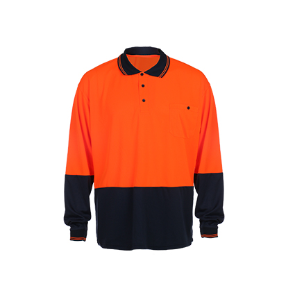 Long Sleeve Reflective Safety Polo Shirt