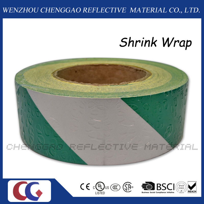 Green and White Stripe Design Reflective Marking Adhesive Tape (C1300-S)