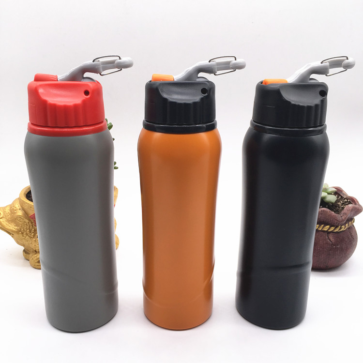 750ml Stainless Steel Wide Mouth Sport Water Bottle with Carabiner (SH-ST12)