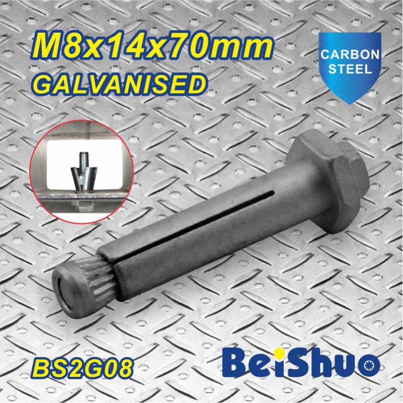 M8X14X70mm Factory Direct Galvanised Heating Expansion Hex Anchor Bolt