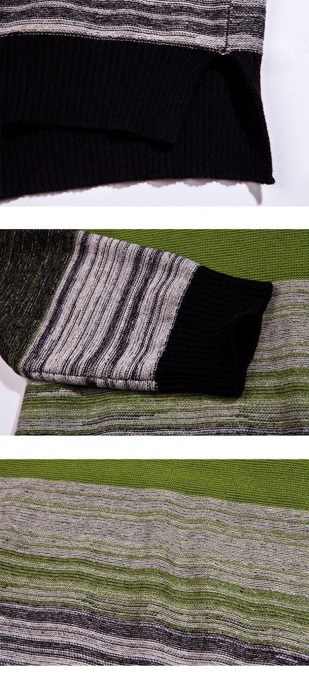 100%Cotton Wholesale Fashion Clothing Striped Knit Men Sweater