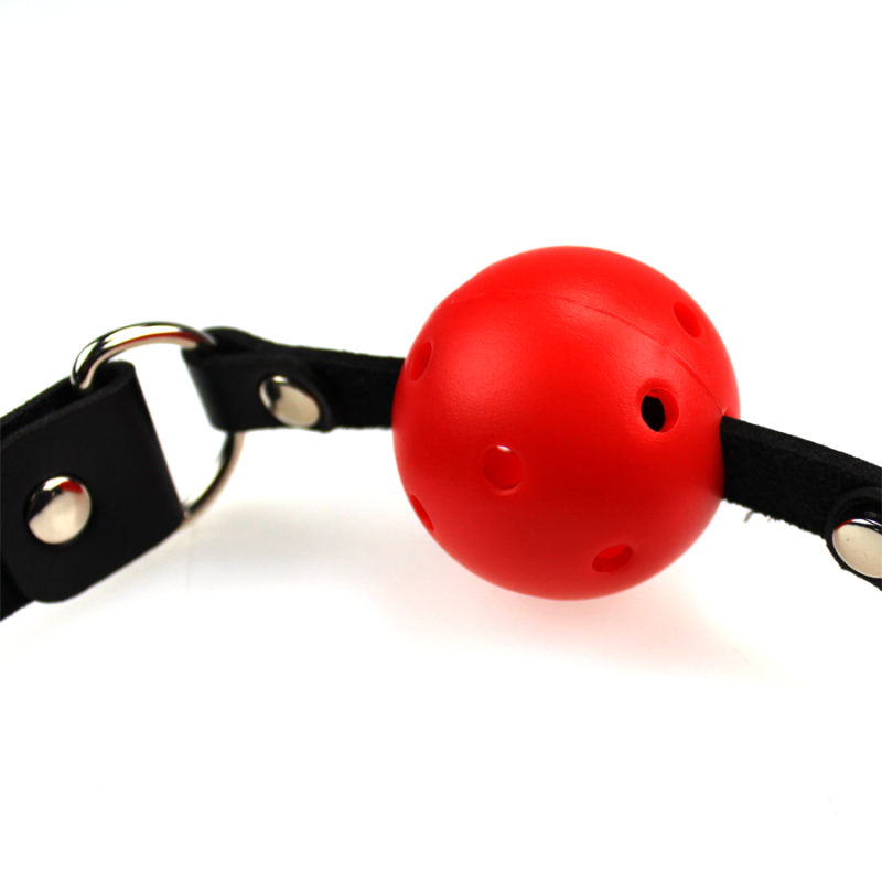 Good Quallity Leather Strap Mouth Red Ball Metal Link Multi-Color Bondage Gag