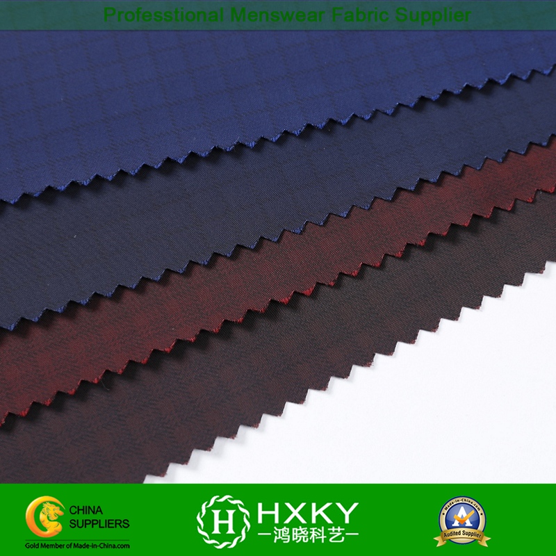 Imitation Memory Polyester Fabric with Checks Printed for Jacket