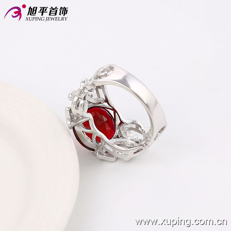 Fashion Luxury CZ Crysral Rhodium Jewelry Ring with Butterfly -Plated 13643