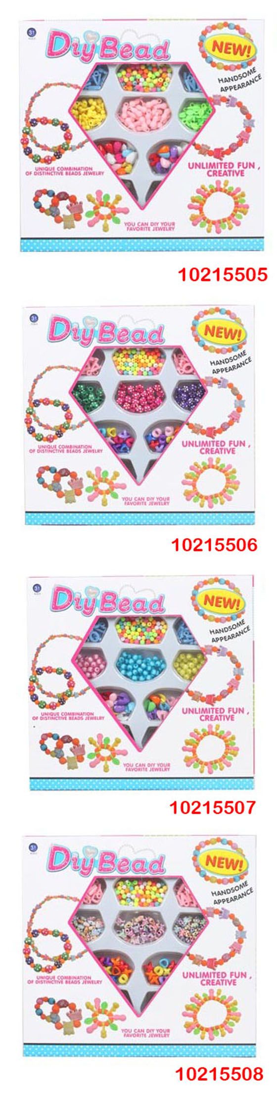 Hot Sale Intelligent Plastic Toys DIY Beads for Girl (10215510)