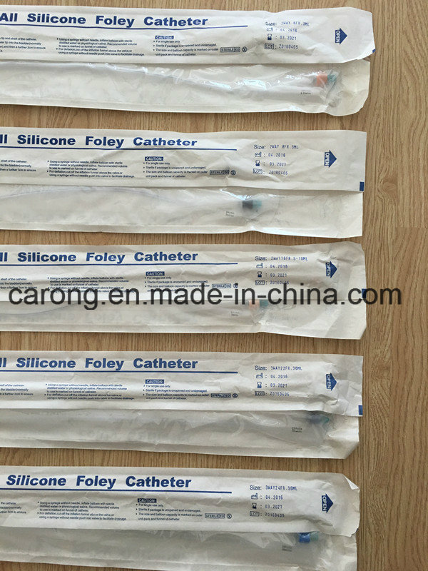 2-Way Foley Catheter 100% Silicone for Medical Use with Hard Valve