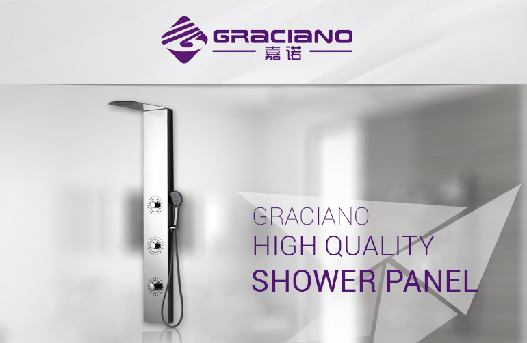 Hot Sale Stainless Steel Sliver Safety Glass&PVC Back Shower Panel (JNG8005)