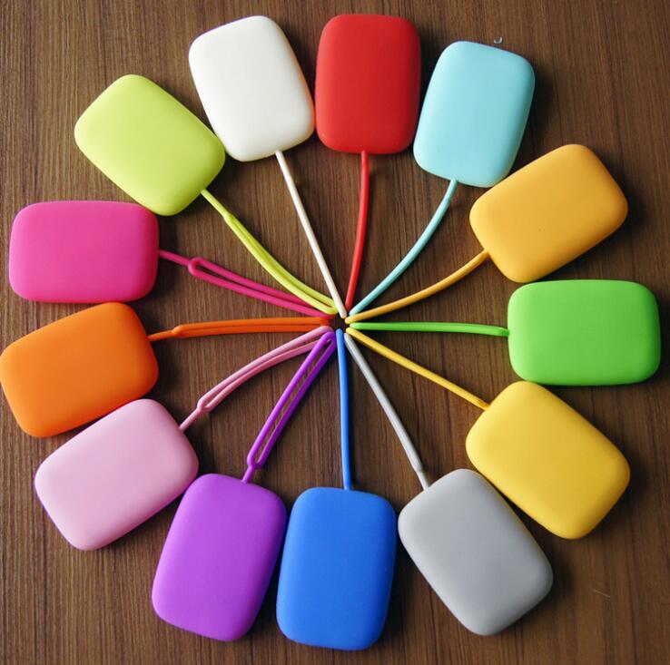 Rectangle Silicone Card Bag Key Chain for Shopping