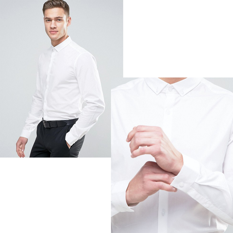 Tall Slim Shirt with Stretch in White