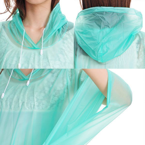 Customized Clear PVC Raincoat for Women Rvc-040A