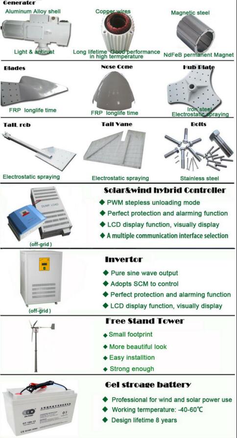 2kw Wind Turbine with Low Speed for Home Use