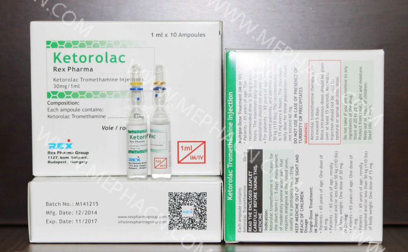 Analgesic Ketorolac Tromethamine Injection