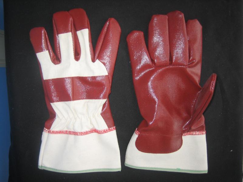 Red Nitrile Laminated Full Palm Work Glove-5406