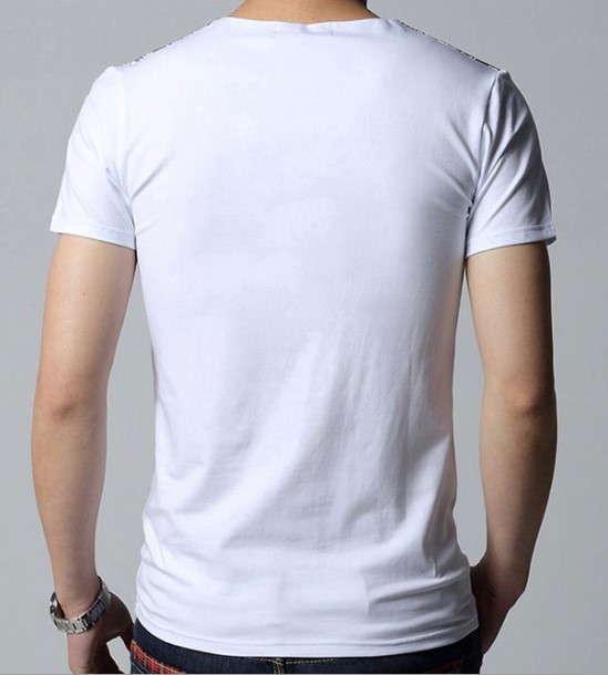 Fashion V Neck Fitted Top Quality Cotton Wholesale Men T Shirt