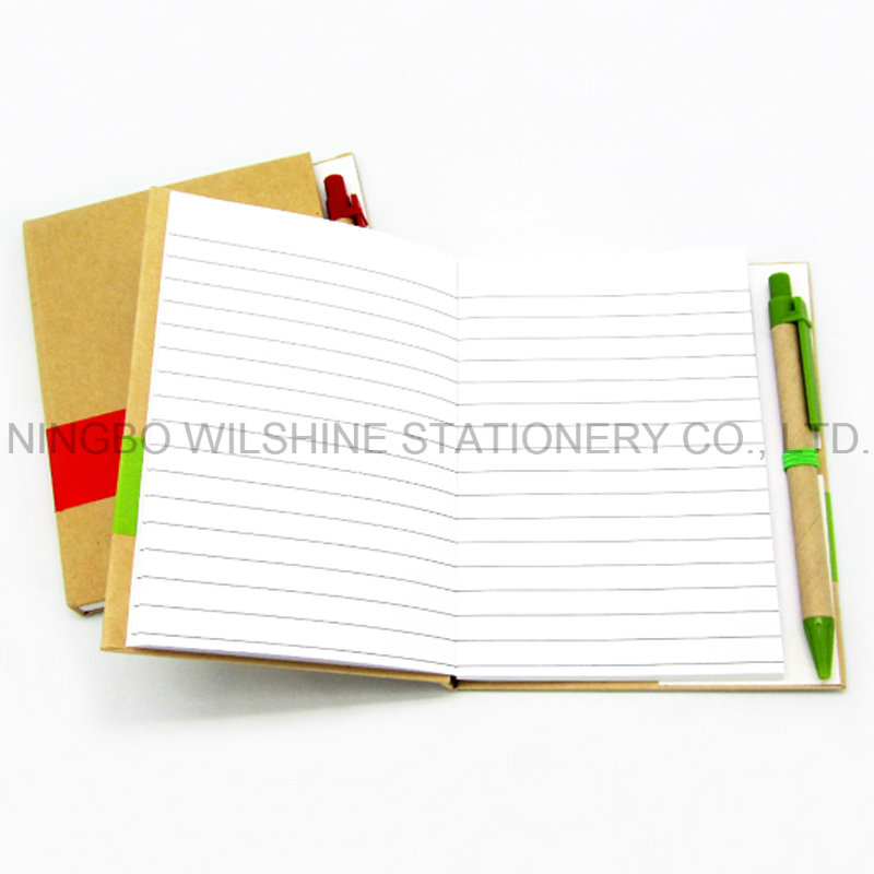 Customized Glue Bound Paper Notebook with Pen for Promotion (SNB102)