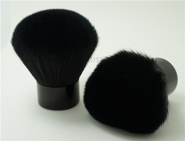 Black Synthetic Hair and Metal Hand Kabuki Makeup Brush